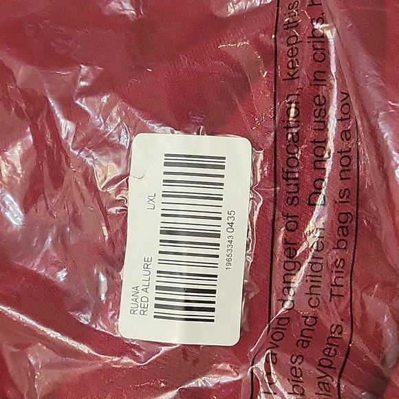 Chico's Stripe Border Ruana Covering Red Allure Pauncho - Picture 9 of 11